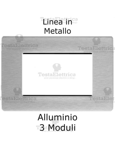 Placca Alluminio 3 moduli in Metallo compatibile serie Matix Bticino