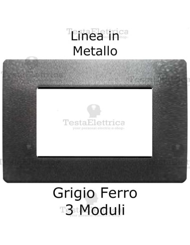 Placca Grigio Ferro 3 moduli in Metallo compatibile serie Matix Bticino