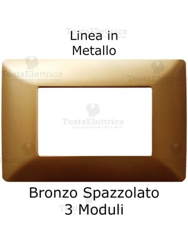 Placca Bronzo 3 moduli in Metallo compatibile serie Matix Bticino
