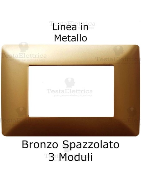 Placca Bronzo 3 moduli in Metallo compatibile serie Matix Bticino