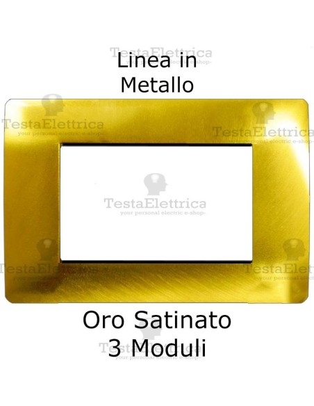Placca Oro Satinato 3 moduli in Metallo compatibile serie Matix Bticino