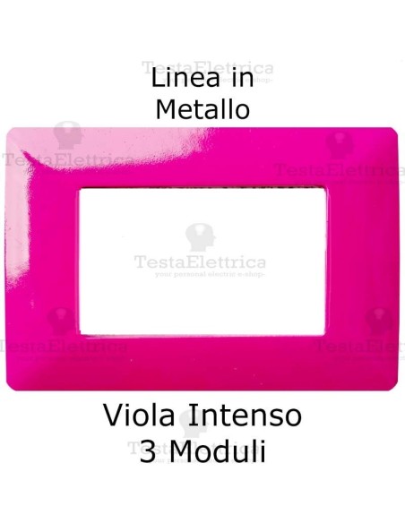 Placca Viola 3 moduli in Metallo compatibile serie Matix Bticino
