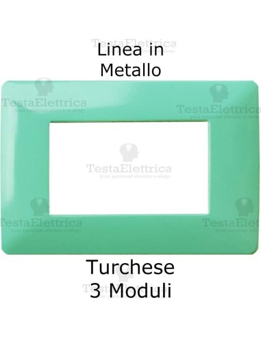 Placca Turchese 3 moduli in Metallo compatibile serie Matix Bticino