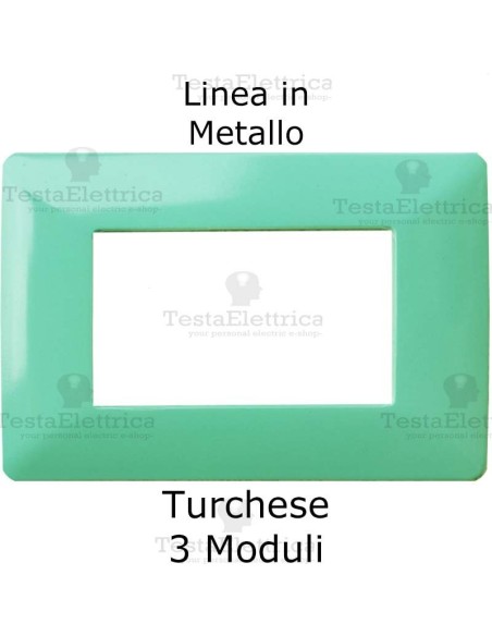Placca Turchese 3 moduli in Metallo compatibile serie Matix Bticino