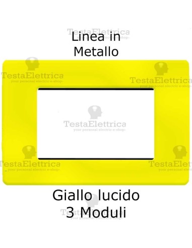 Placca Gialla 3 moduli in Metallo compatibile serie Matix Bticino