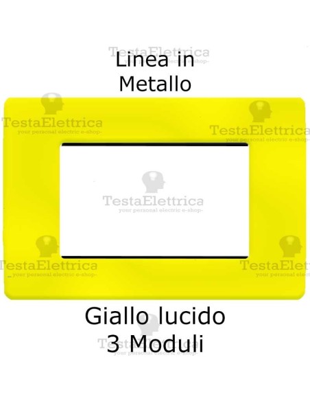 Placca Gialla 3 moduli in Metallo compatibile serie Matix Bticino
