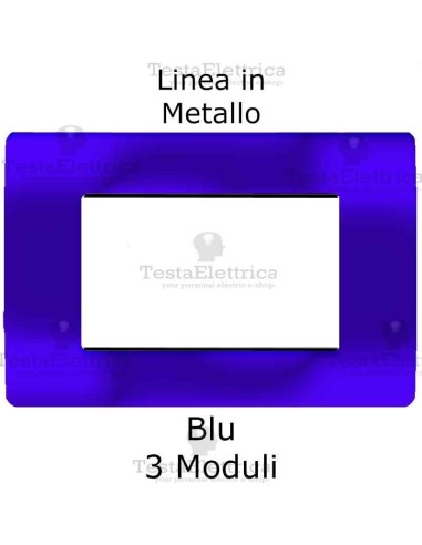 Placca Blu 3 moduli in Metallo compatibile serie Matix Bticino