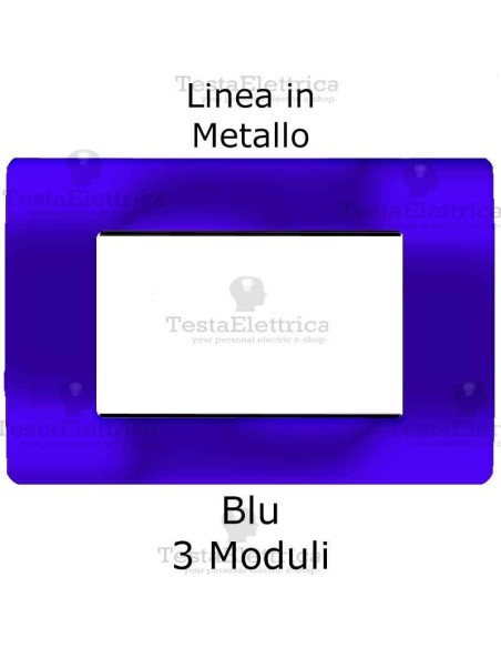 Placca Blu 3 moduli in Metallo compatibile serie Matix Bticino