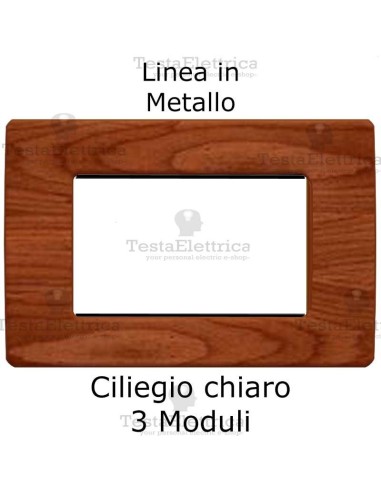 Placca Ciliegio Chiaro 3 moduli in Metallo compatibile serie Matix Bticino