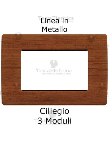 Placca Ciliegio 3 moduli in Metallo compatibile serie Matix Bticino