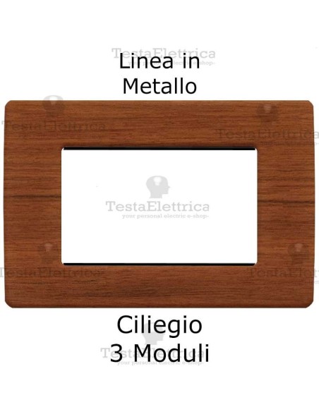 Placca Ciliegio 3 moduli in Metallo compatibile serie Matix Bticino
