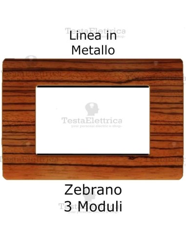 Placca Zebrano 3 moduli in Metallo compatibile serie Matix Bticino