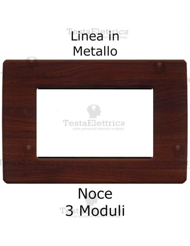 Placca Noce 3 moduli in Metallo compatibile serie Matix Bticino