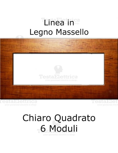 Placca Legno Chiaro compatibile serie Matix Bticino - 6 moduli 