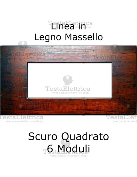 Placca Legno Scuro compatibile serie Matix Bticino -6 moduli 