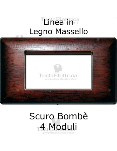 Placca Legno Scuro bombato compatibile serie Matrix Bticino - 4 moduli 