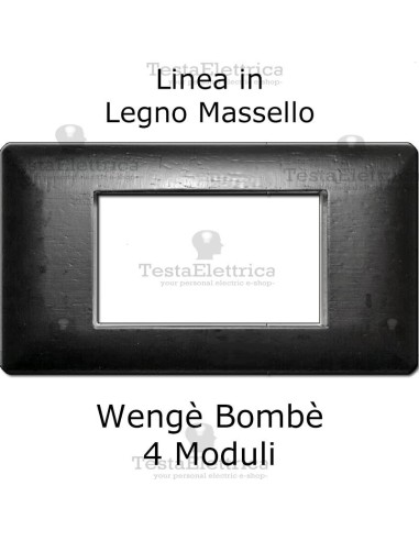 Placca Legno Wengè bombato compatibile serie Matrix Bticino - 4 moduli 