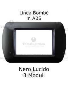 Placchetta Nero Lucido compatibile e adattabile  Bticino Living Light