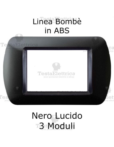 Placchetta Nero Lucido compatibile e adattabile  Bticino Living Light