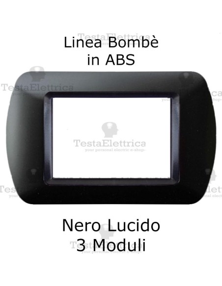 Placchetta Nero Lucido compatibile e adattabile  Bticino Living Light