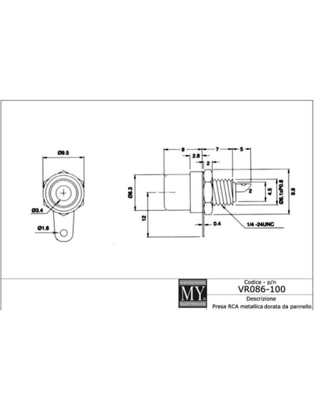 Presa RCA da Pannello /tappo 