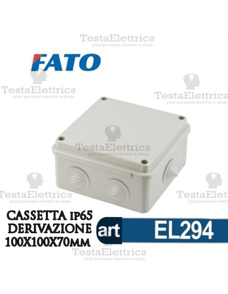 Cassetta di derivazione da parete  100X100X70 mm FATO