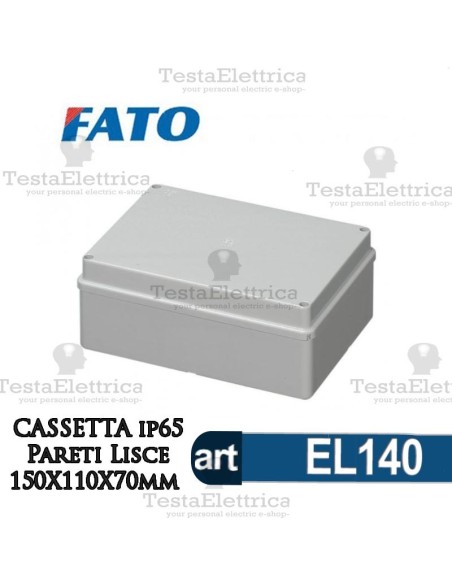 Cassetta di derivazione a pareti lisce  150X110X70 mm FATO