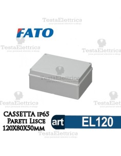Cassetta di derivazione a pareti lisce  120X80X50 mm FATO