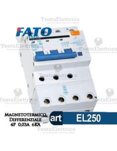 Interruttore Magnetotermico Differenziale 4P 10A  220V FATO