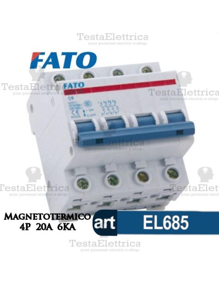 Interruttore Magnetotermico 4P 20A  FATO