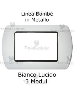 Placchetta compatibile Bticino Living Light bianca in metallo