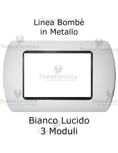 Placchetta compatibile Bticino Living Light bianca in metallo
