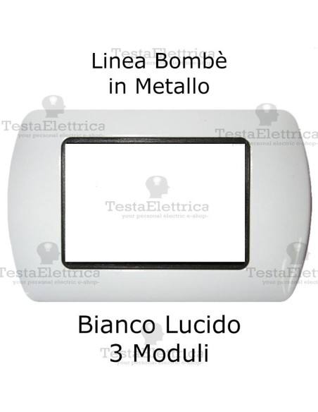 Placchetta compatibile Bticino Living Light bianca in metallo
