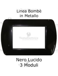 Placchetta compatibile Bticino Living Light nera in metallo