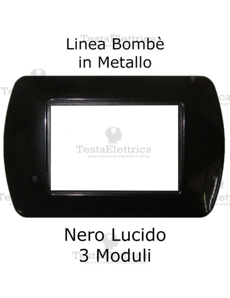 Placchetta compatibile Bticino Living Light nera in metallo