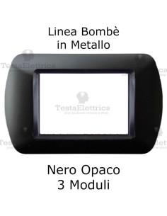 Placchetta compatibile Bticino Living Light nera in metallo
