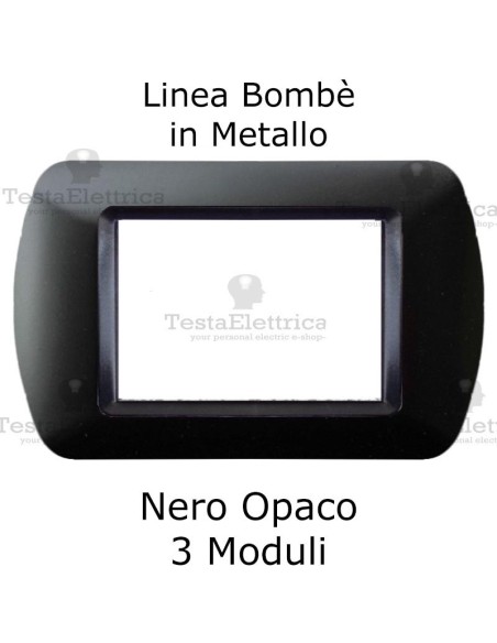 Placchetta compatibile Bticino Living Light nera in metallo