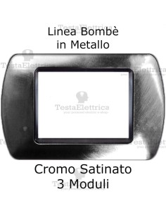 Placchetta compatibile Bticino Living Light cromo satinato in metallo