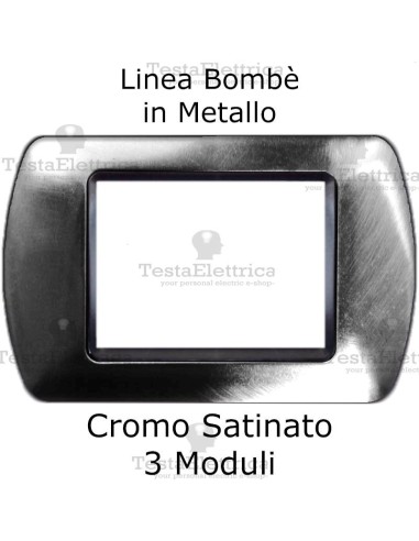 Placchetta compatibile Bticino Living Light cromo satinato in metallo