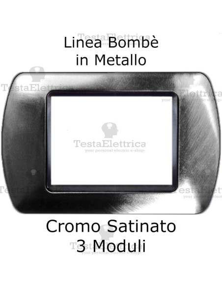 Placchetta compatibile Bticino Living Light cromo satinato in metallo