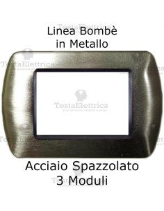 Placchetta compatibile Bticino Living Light acciaio spazzolato in metallo