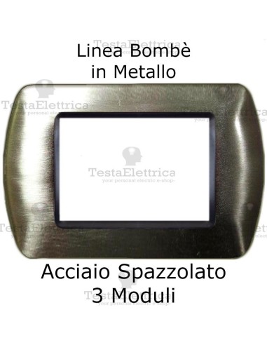 Placchetta compatibile Bticino Living Light acciaio spazzolato in metallo