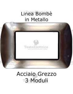 Placchetta compatibile Bticino Living Light acciaio grezzo in metallo
