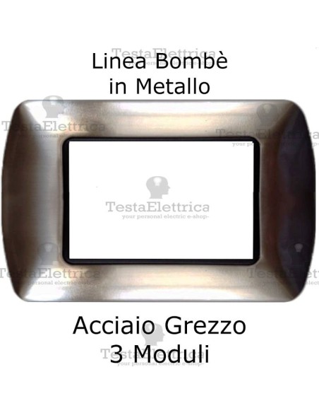 Placchetta compatibile Bticino Living Light acciaio grezzo in metallo