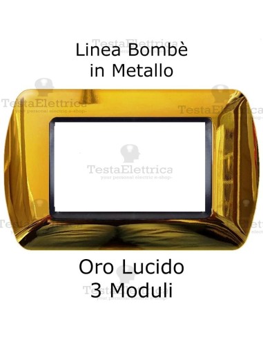 Placchetta compatibile Bticino Living Light Oro Lucido  in metallo