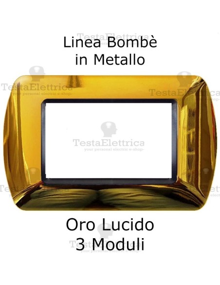 Placchetta compatibile Bticino Living Light Oro Lucido  in metallo