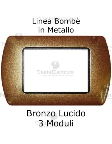 Placchetta compatibile Bticino Living Light Bronzo Lucido in metallo