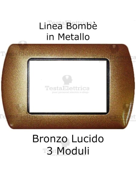 Placchetta compatibile Bticino Living Light Bronzo Lucido in metallo