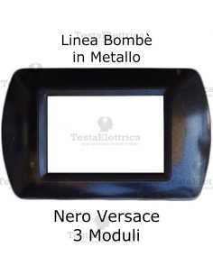 Placchetta compatibile Bticino Living Light nera in metallo