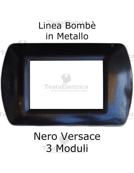 Placchetta compatibile Bticino Living Light nera in metallo